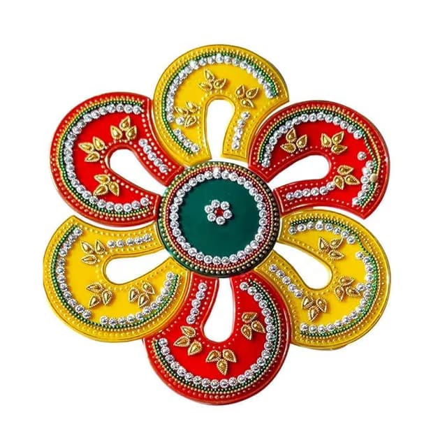 Multicolor Handcrafted Acrylic Rangoli Set for Floor Decoration Table Decorations- Diwali Decoration Items for Home