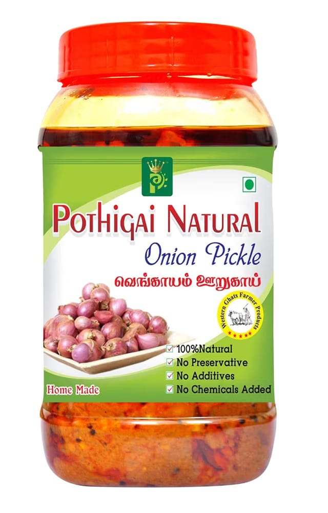 Pothigai Natural Onion Pickle 250 g Pure Home Made Pickle/No Artificial Flavour/No Artificial Colour/ No Preservatives/