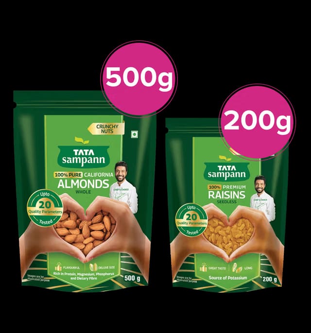 Tata Sampann - 100% Pure California Almonds Tata Sampann 100% Pure Premium Raisins