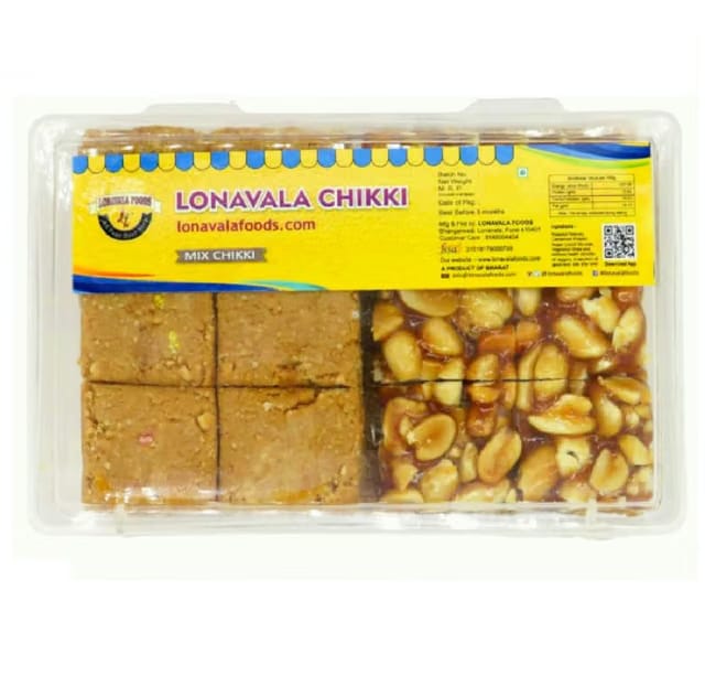 LONAVALA FOODS Famous Assorted Chikki Box - 500 grams | Til Seasme, Chocolate, Chana