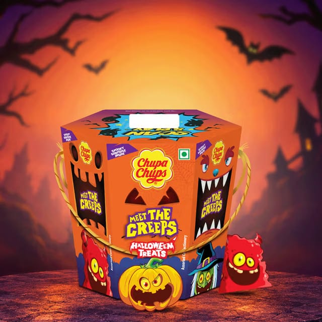 Chupa Chups Halloween ‘MEET THE CREEPS’ Candy Gifting Box (Assorted Pack of Chupa Chups Jelly & Lollipop and Fruitella