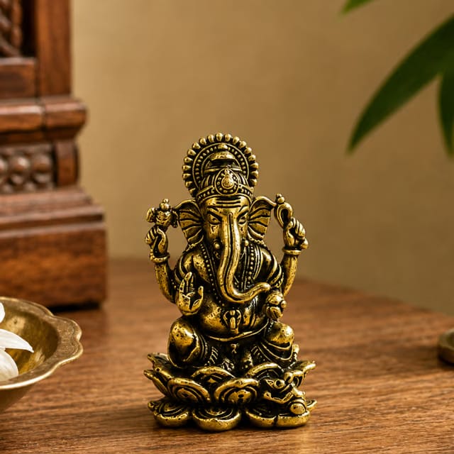 Pure Brass Ganesha Idol