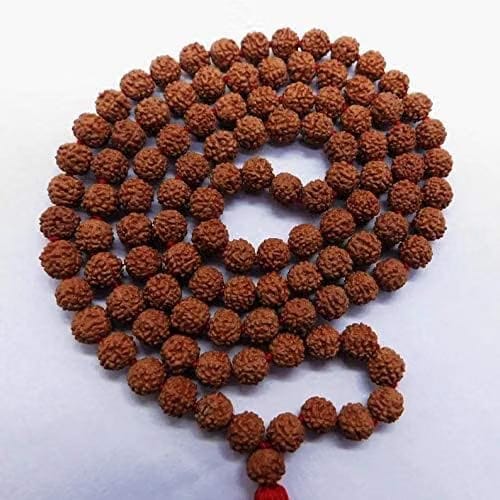 Haridwar Divine 108 Beads Rudraksha Natural Seed Prayer Beads Rudraksha 108 Mala Powerful Rudraksha Mala for Positive
