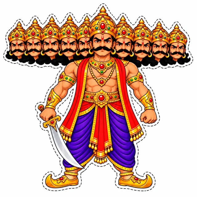 Dussehra Ravan Cutout Activity for Kids
