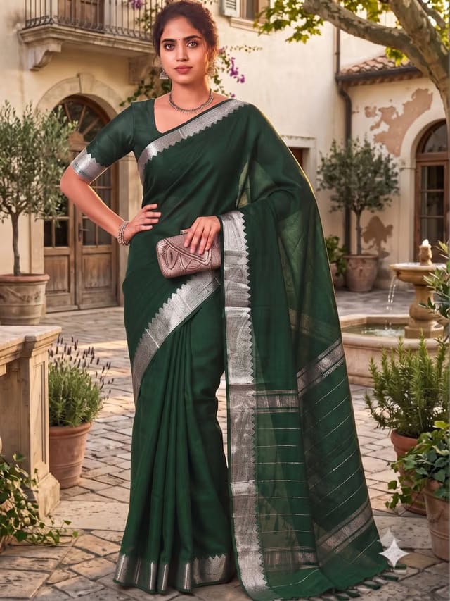 UtkrishtIndia Zari Silk Cotton Mangalagiri Saree