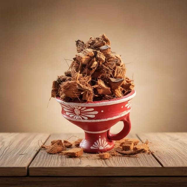 1 Pc Clay Dhunuchi with 200g Coconut Husk, Dhuni Burner Dhoop Holder for Puja, Durga Puja & Aarti