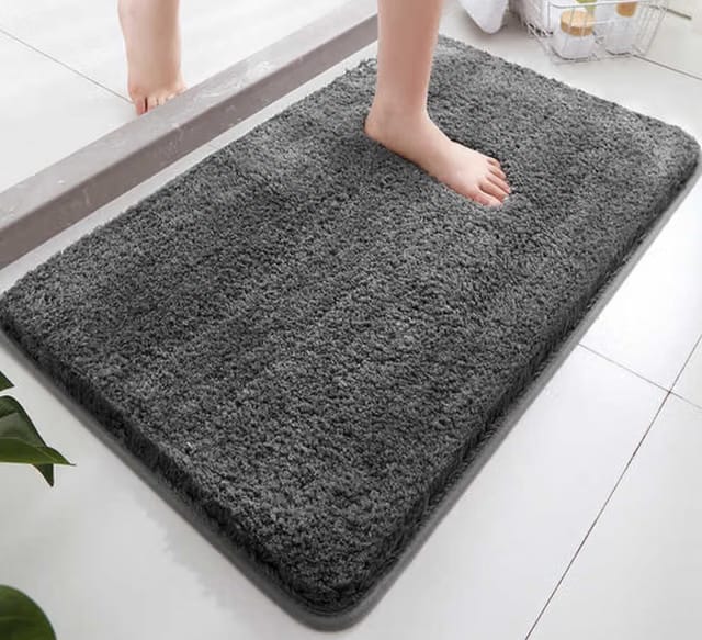 Doormat for Bedroom, Bathroom, Kitchen, Living Room, Home Entrance, Soft Cotton Microfiber Floor Mat, Non Slip Door Mat