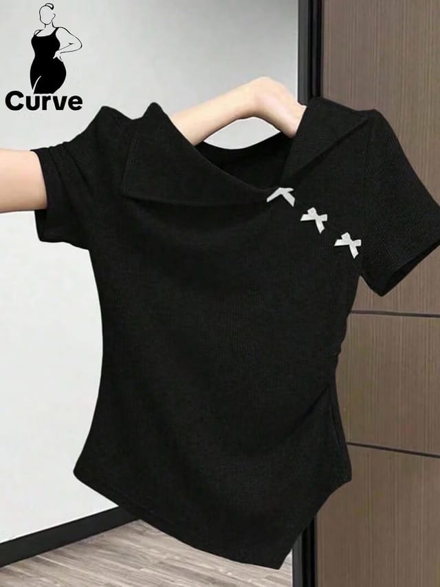 Women's Plus Size Bow Top