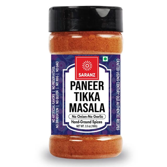 SARANZ Paneer Tikka Jain Blended Masala, 100 Grams Sprinkler Jar