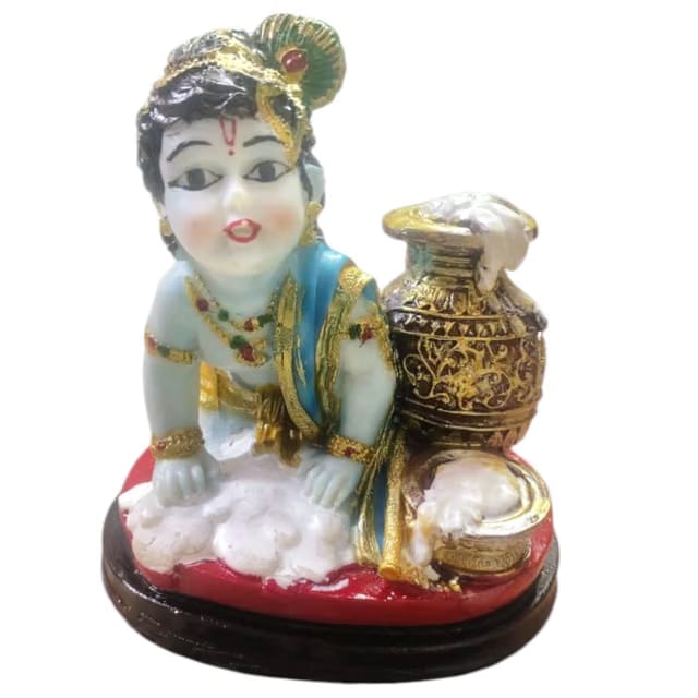 Look Best 4 U Laddu Gopal Ji Polyresin Idol Statue/Baby Krishna Baby for Home Temple Pooja Decorative Showpiece .