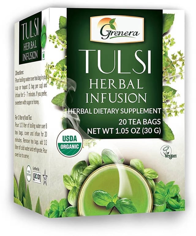 Grenera Tulsi Herbs Herbal Tea Bags Box