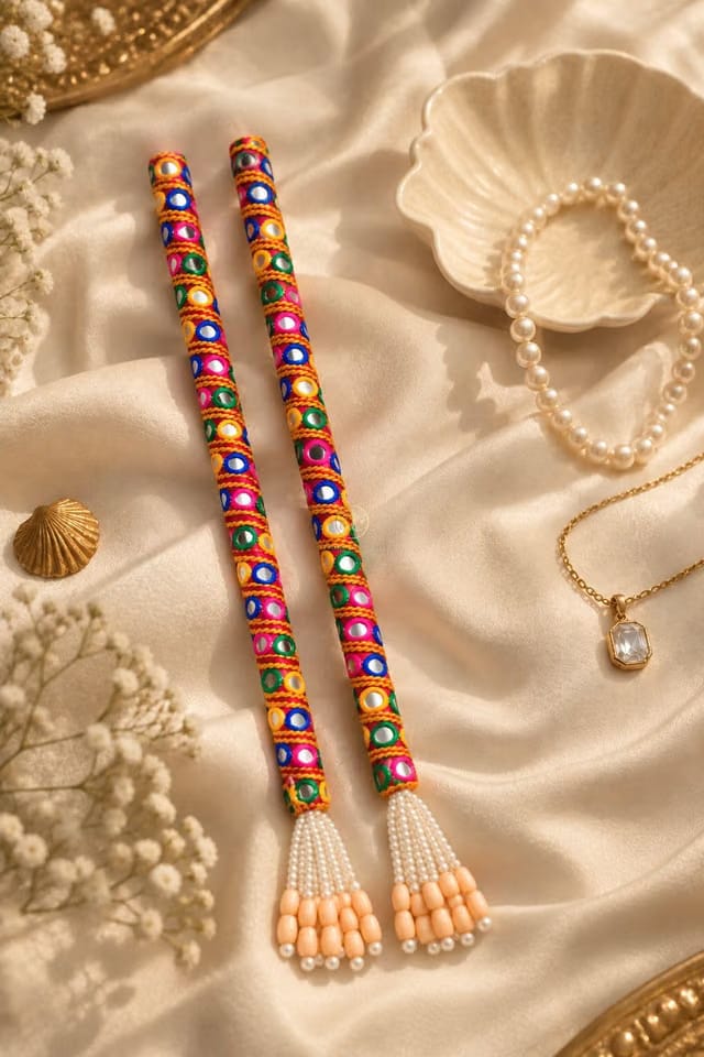 Decorative Pretty Aesthetic Dandiya Sticks For Dance Kids And Adults Navratri