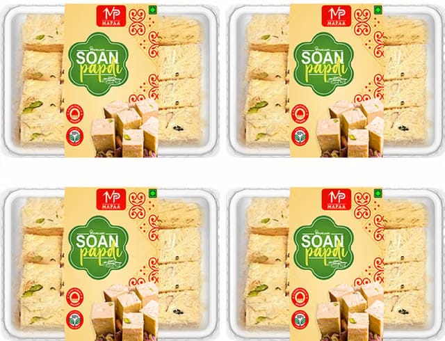 MAPAA Bikaneri Premium Flaky Soan Papdi Ready to Eat Mouth Melting Sweets Box