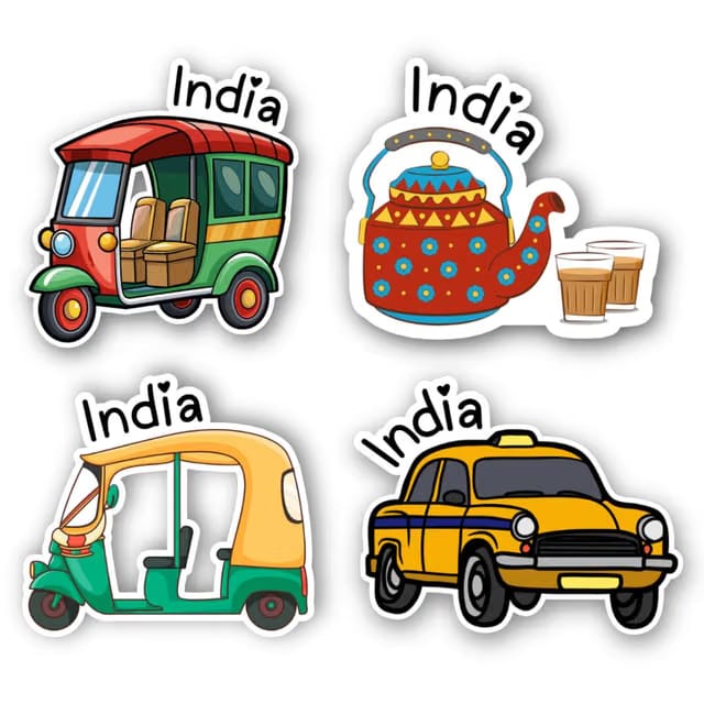 India Fridge Magnet Set of 4