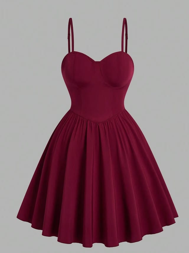 Women's Plus Size Pleated Slip Dress