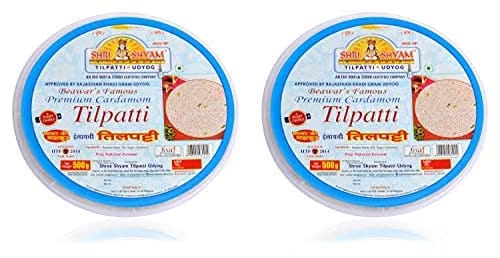 SHREE SHYAM TILPATTI UDYOG Premium Cardamom Tilpatti, 500 Grams – Authentic Indian Sweet, Pure Til Patti with Cardamom