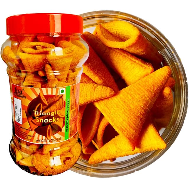 Foods.shopkruz Roasted Corn Makka Triangle 300 grams snacks chatpata namkeen jar pack