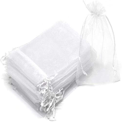 10x14 Cms Clear Plain Potli Bags for Return Gift Organza, Jewelry Pouches, Wedding Party Favor Gift Bags (Colour