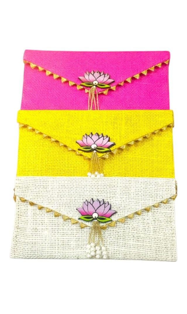 Jute Shagun Envelope for Money and Shagun Envelopes for Wedding,Birthday,Gifting For Birthdays and Functions