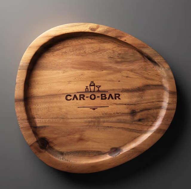Car-O-Bar Premium Wooden Serving Tray/Platter