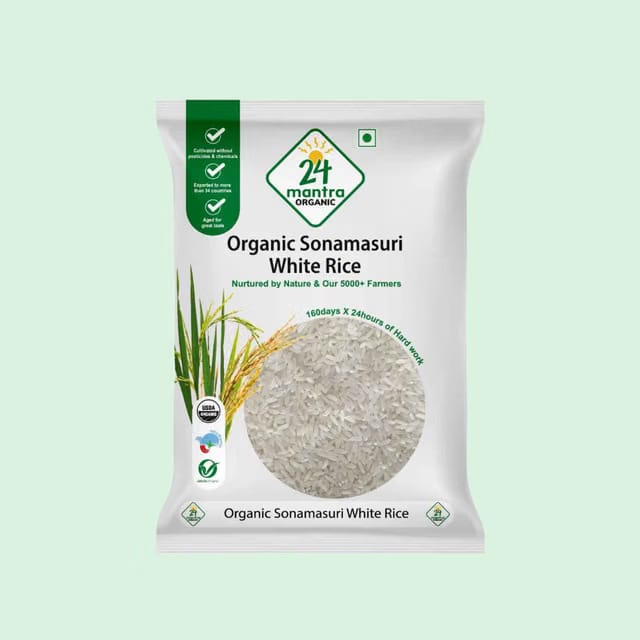 24 Mantra Organic Sonamasuri Raw Rice Polished