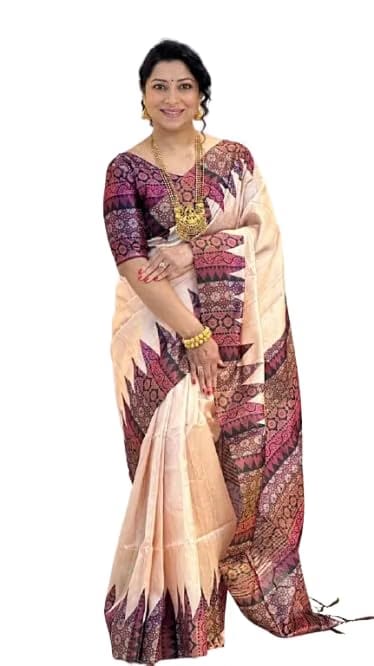 FASHION Soft Zari Tussar Silk sarees with Beutiful Print With Attractive Zari Line Saree And Print Blouse