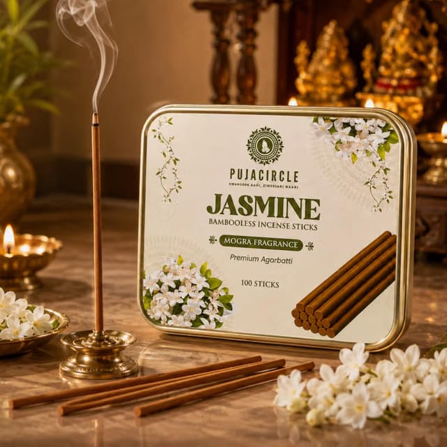 PUJA Circle Jasmine (Mogra) Bambooless Incense Sticks