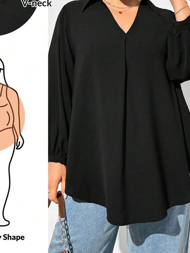 Women's Plus Size Pullover Blouse