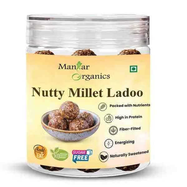 ManHar Organics Millet Nutty Ladoo 180g - Healthy, Guilt-Free Snack