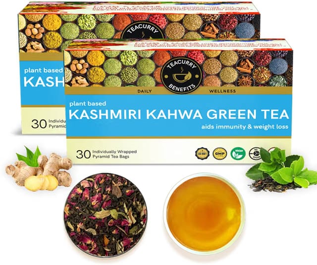 TEACURRY Kashmiri Kahwa Green Tea - 60 Tea Bags