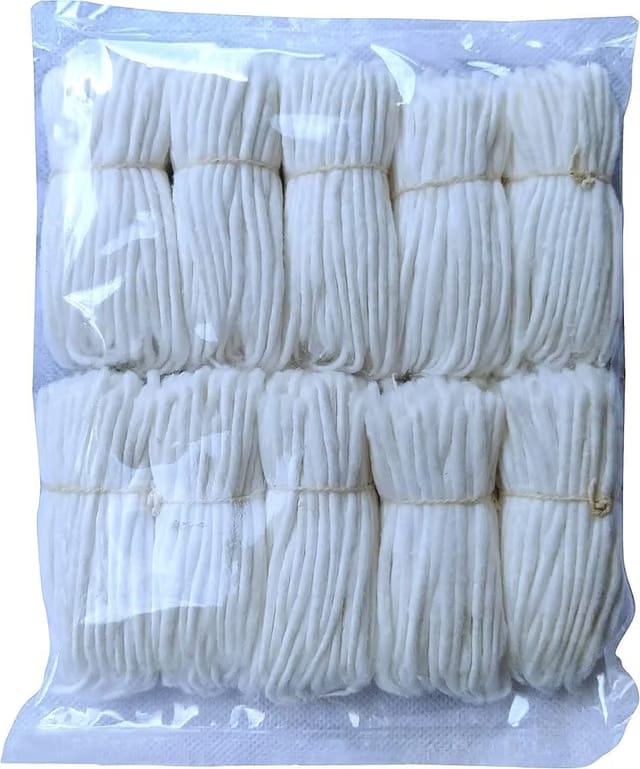 Doorstep Decor Pack Of 1000 Pieces Long Cotton Wicks/Diya Batti For Pooja. Colour - White, Length - 3.5 Inches