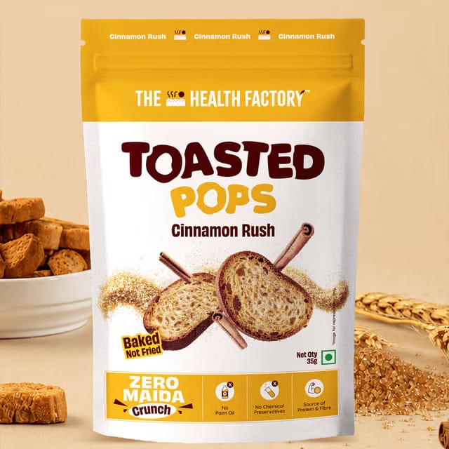 The Health Factory Toasted Pops Cinnamon Rush (Zero Maida)