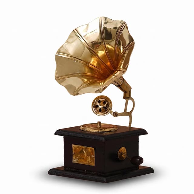 Premium Sparkle Square Gramophone Showpiece