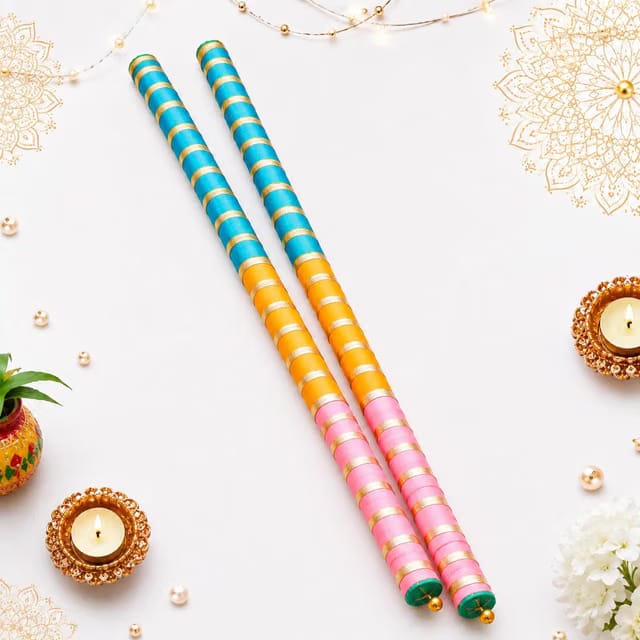 XANTHIC 1 Pair Wooden Dandiya Sticks for Dance
