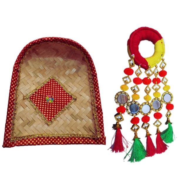 Decorated Soop with Kalash Stand (Rajasthani Indoni) for Pooja