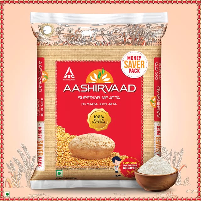Aashirvaad Superior MP Atta, 100 % Whole Wheat Flour, 0% Maida
