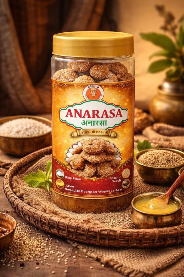 Basu Ji Anarsa Traditional Indian Sweet Snack with Desi Ghee