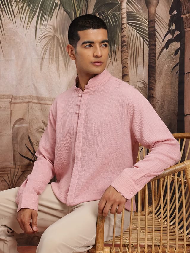Sangria Pure Cotton Textured Shirt