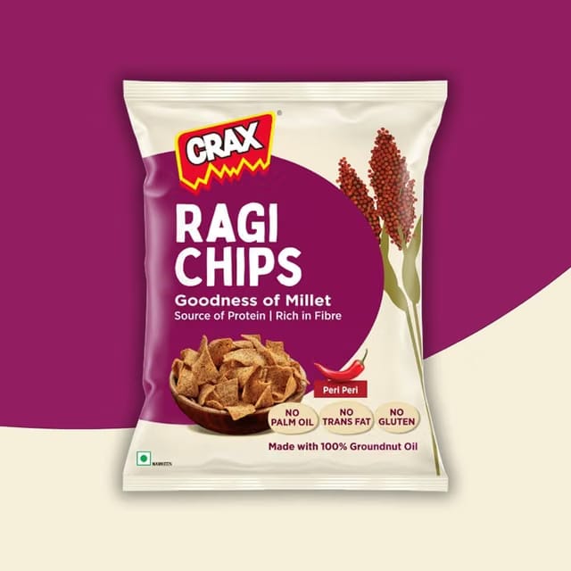 Crax Peri Peri Ragi Chips - Healthy Protein Snacks