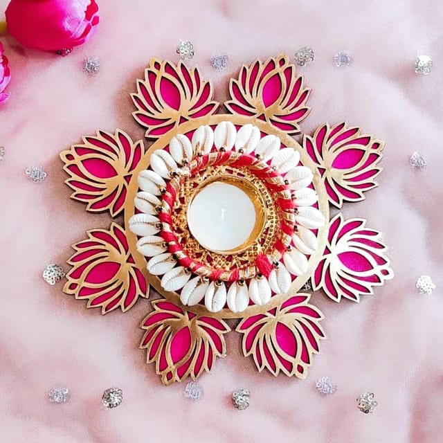 JAIPUR ACE Lotus Rangoli Diya Candle Holder