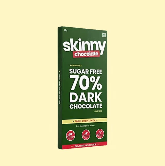 Skinny Sugar Free 70% Dark Chocolate Bar