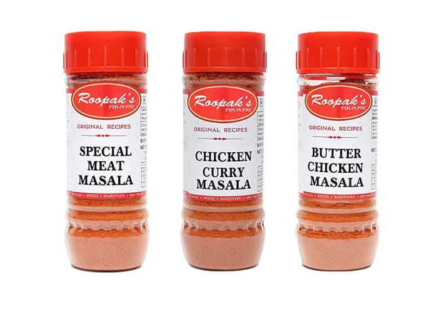 ROOPAK'S PIK-N-PAY Roopak's-Combo Pack Of Special Meat Masala + Chicken Curry Masala + Butter Chicken Masala(Pack Of