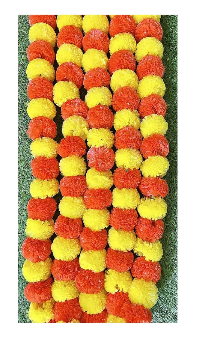 SPHINX Artificial Marigold Flower Garlands–Fluffy Marigold Strings for
