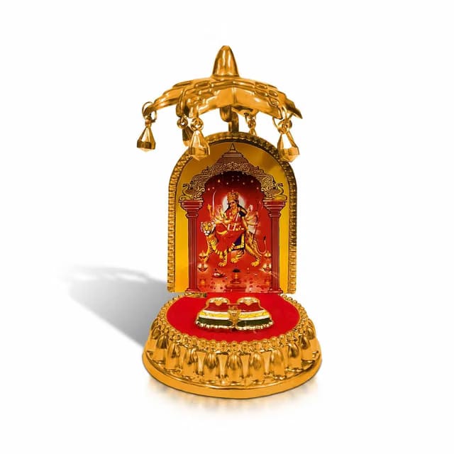 Adhvik Lord Maa Durga/sherawali MATA with Charan Paduka and Umbrella Chhatra God Idol