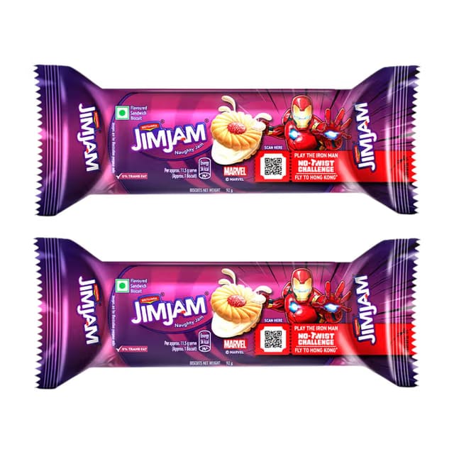 Britannia Treat Jimjam Naughty Jam Cream Biscuits