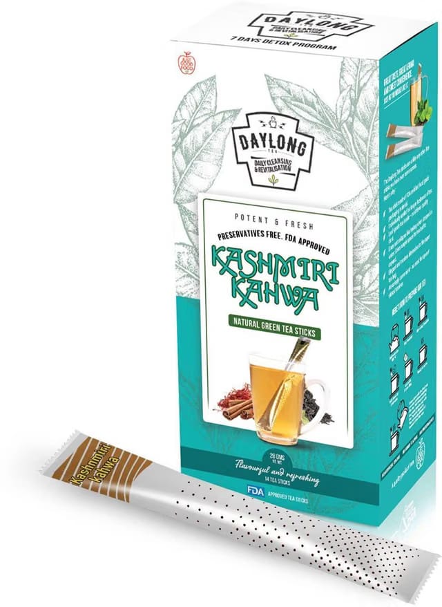 DAYLONG Kashmiri Kahwa Tea with Cinnamon, Cardamom & Kesar