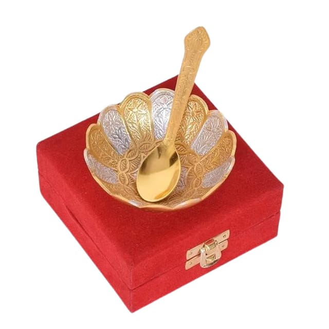 German Silver Bowl with Spoon