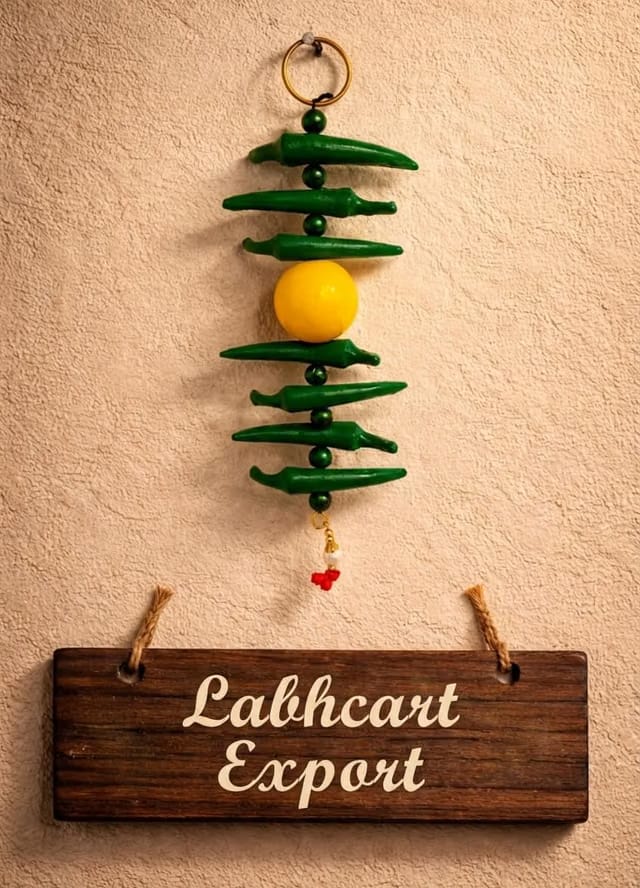 Labhcart Handmade Nimbu Mirchi Nazar Battu Wall Hanging for Home & Office