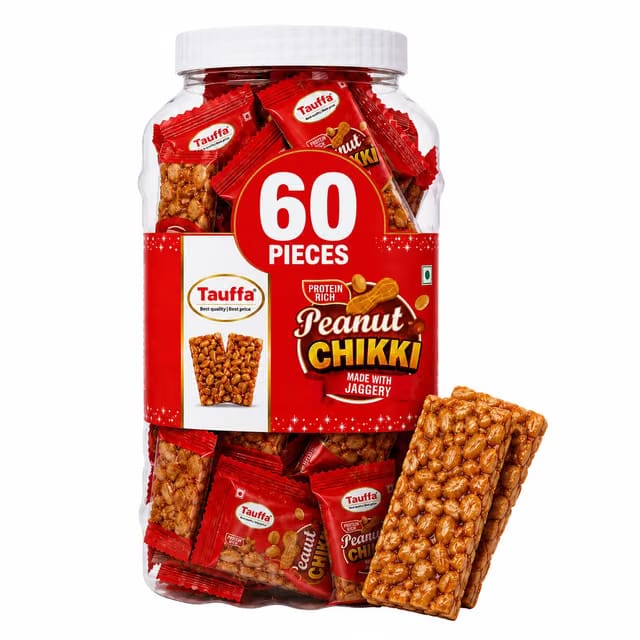Tauffa Peanut Chikki Jar 60 Pieces