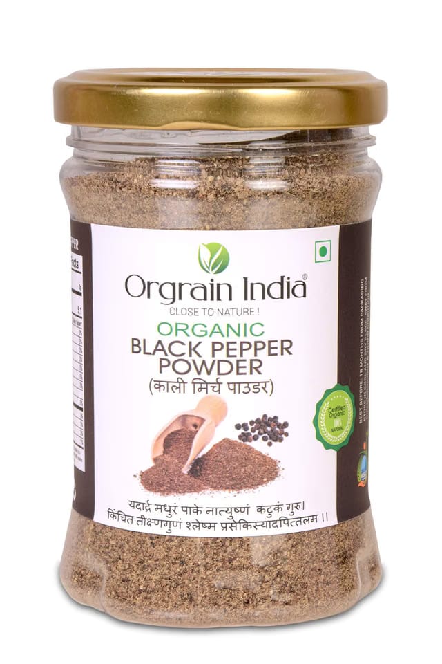 Orgrain India Certified Organic Black Pepper Powder
